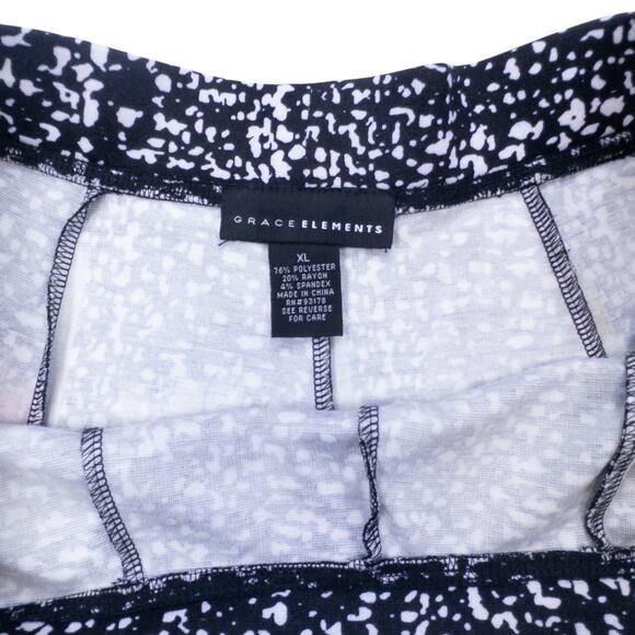 Grace Elements Black & Purple Floral Pull-On Skirt - Women's XL - Picture 4 of 5